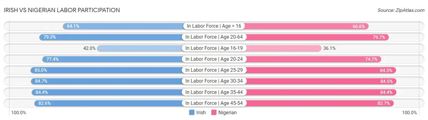 Irish vs Nigerian Labor Participation
