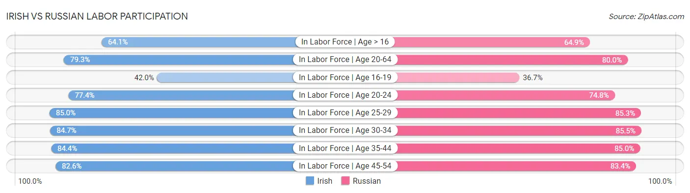 Irish vs Russian Labor Participation