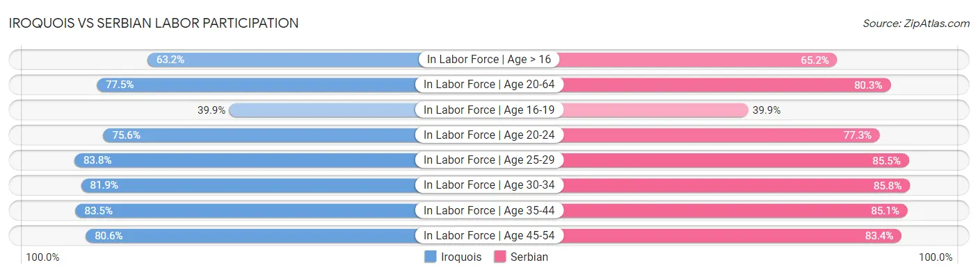 Iroquois vs Serbian Labor Participation
