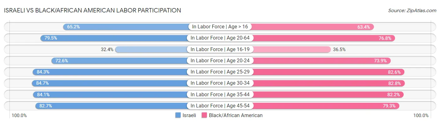 Israeli vs Black/African American Labor Participation