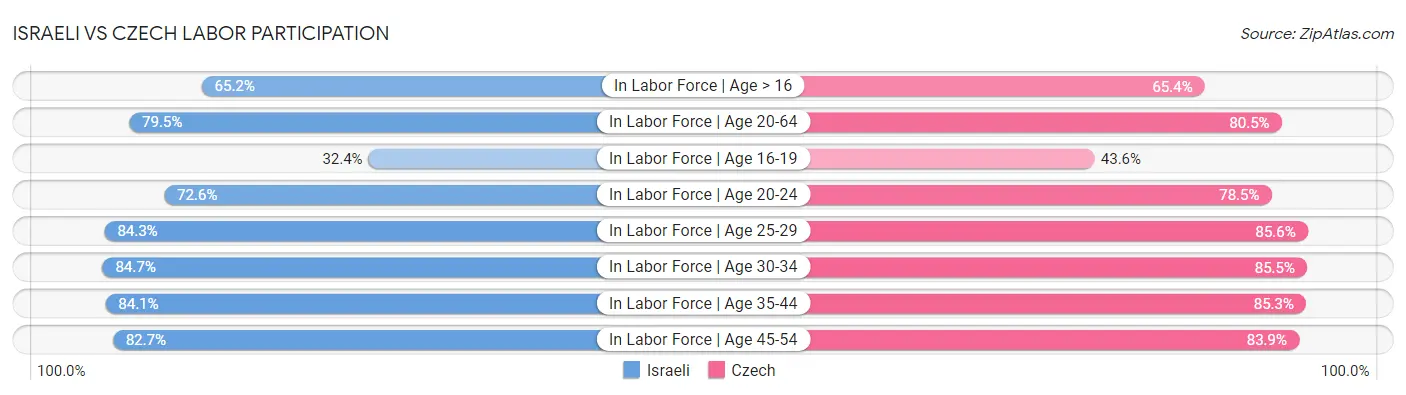 Israeli vs Czech Labor Participation