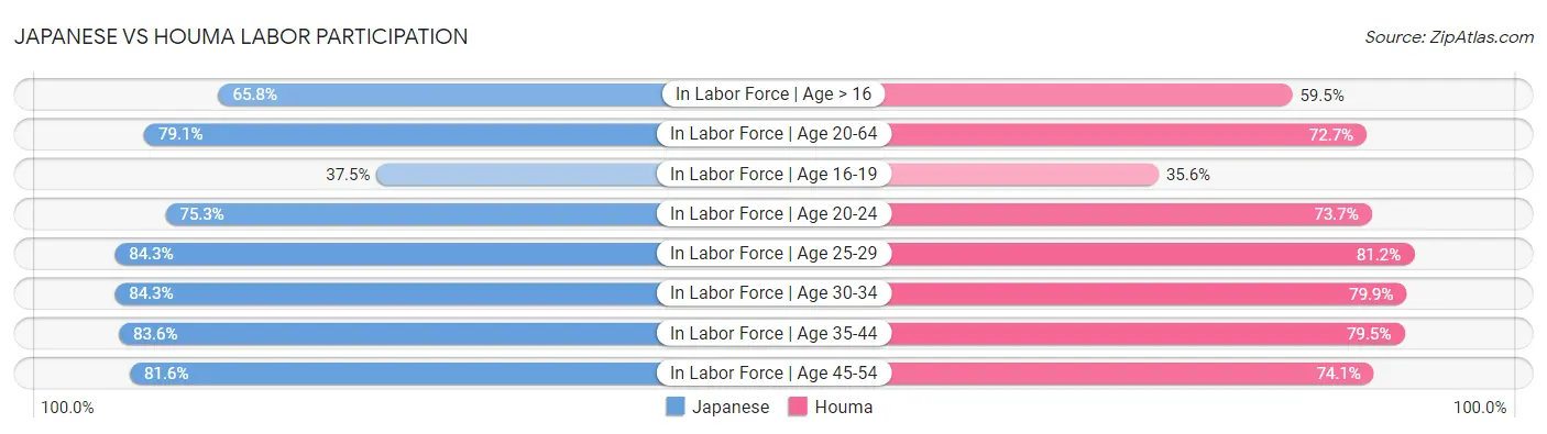 Japanese vs Houma Labor Participation