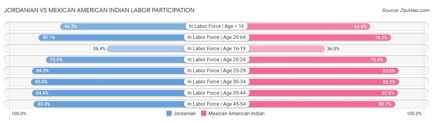 Jordanian vs Mexican American Indian Labor Participation