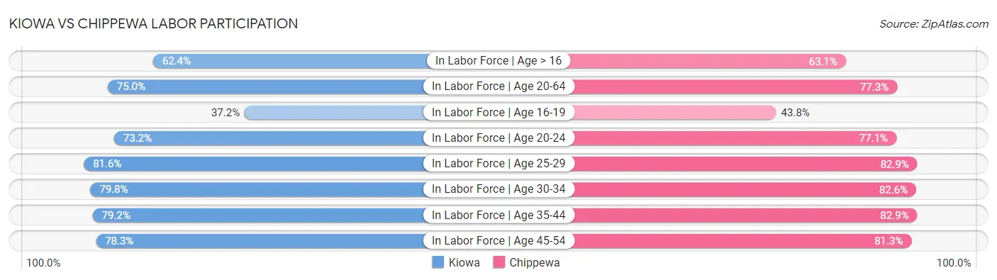 Kiowa vs Chippewa Labor Participation