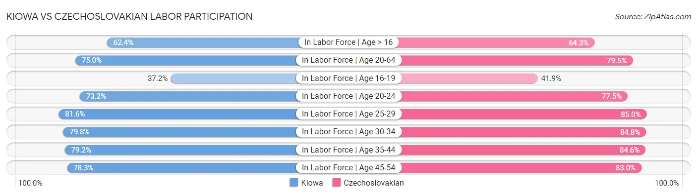 Kiowa vs Czechoslovakian Labor Participation