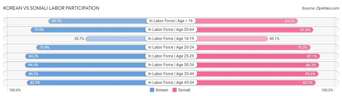 Korean vs Somali Labor Participation