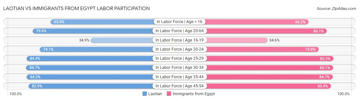 Laotian vs Immigrants from Egypt Labor Participation