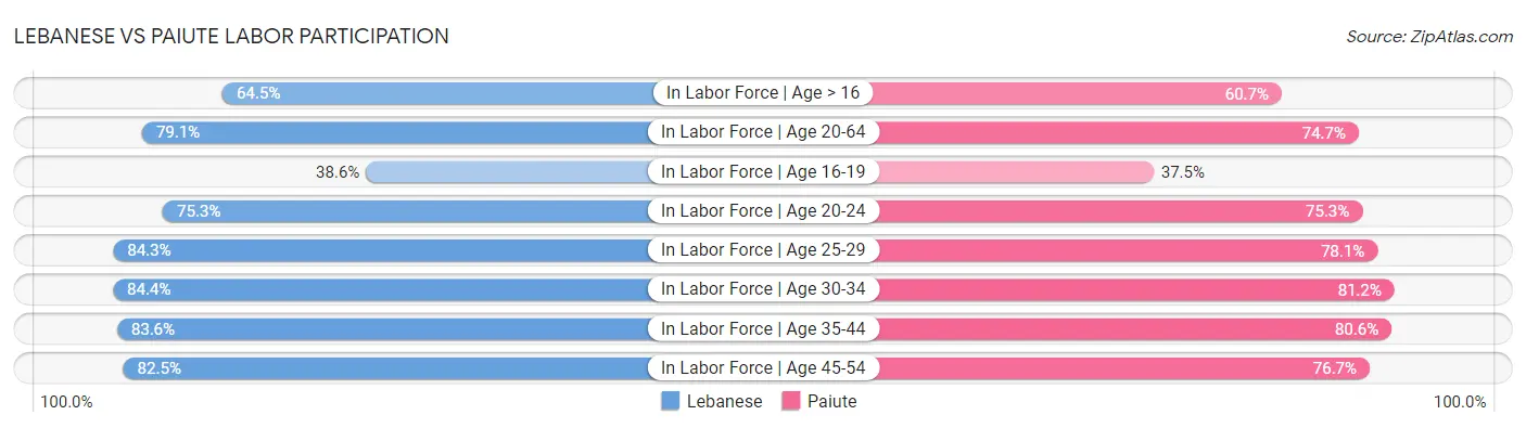 Lebanese vs Paiute Labor Participation
