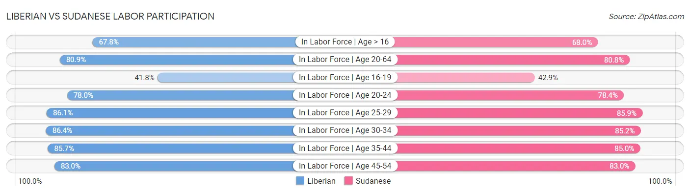 Liberian vs Sudanese Labor Participation