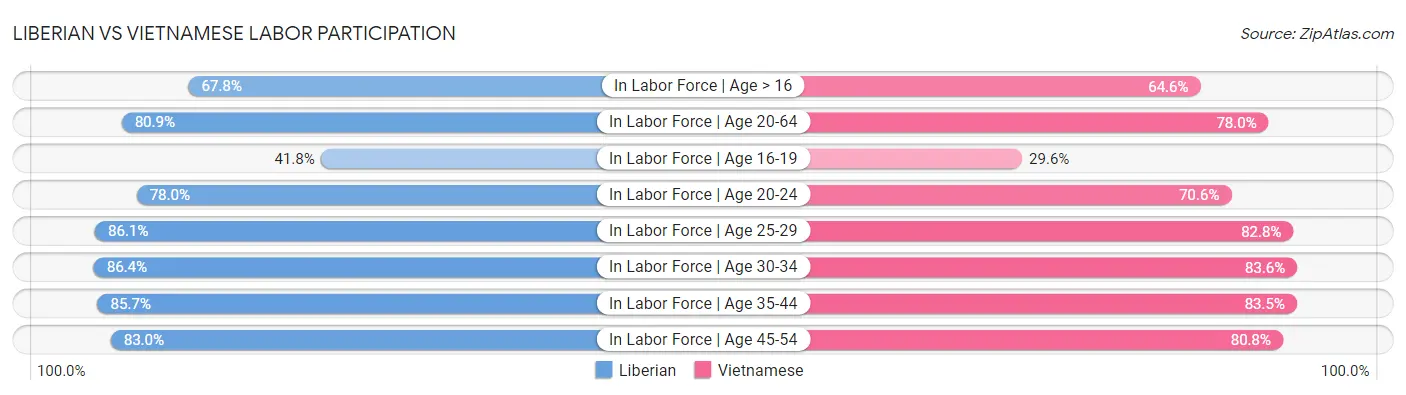 Liberian vs Vietnamese Labor Participation