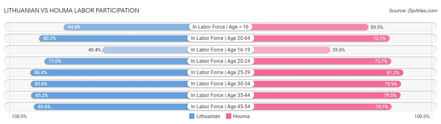 Lithuanian vs Houma Labor Participation
