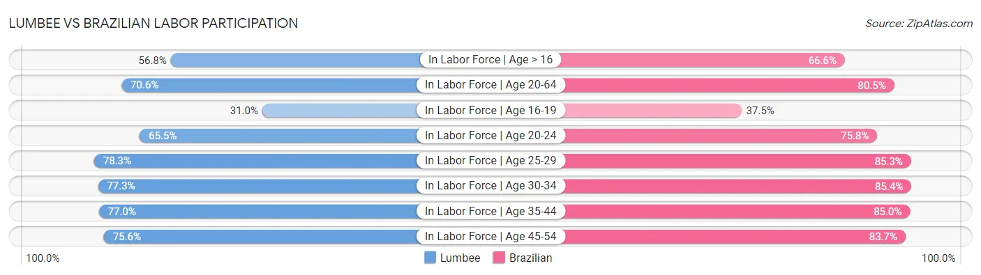 Lumbee vs Brazilian Labor Participation