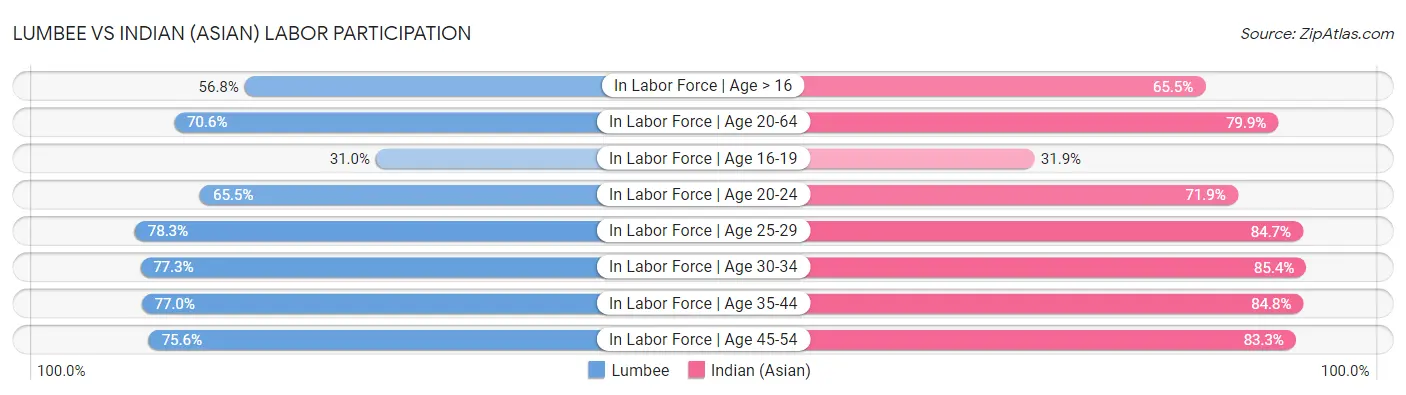 Lumbee vs Indian (Asian) Labor Participation