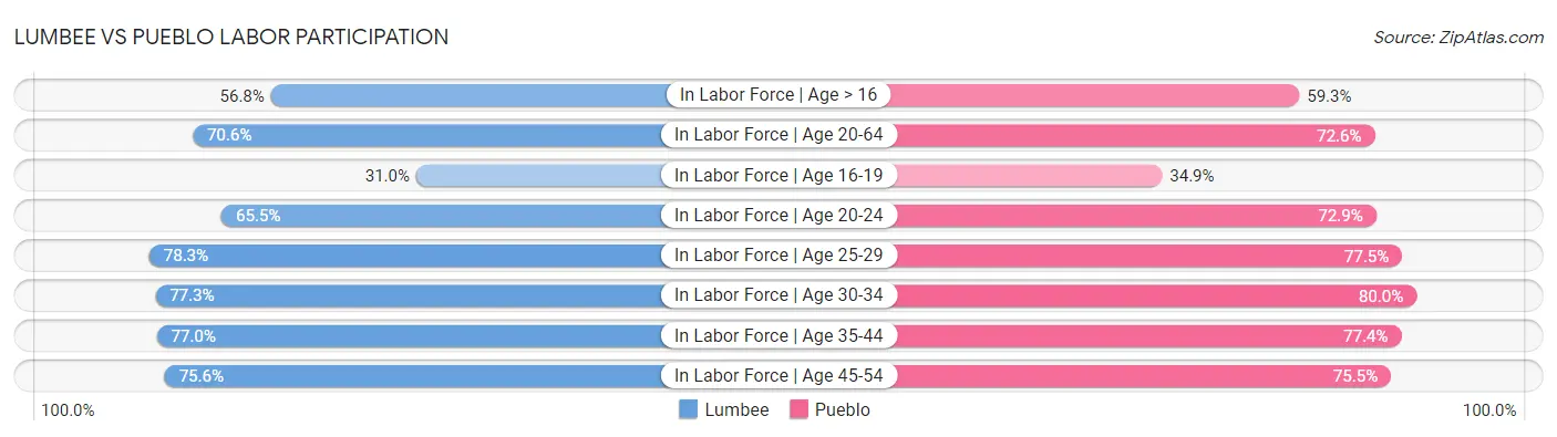 Lumbee vs Pueblo Labor Participation