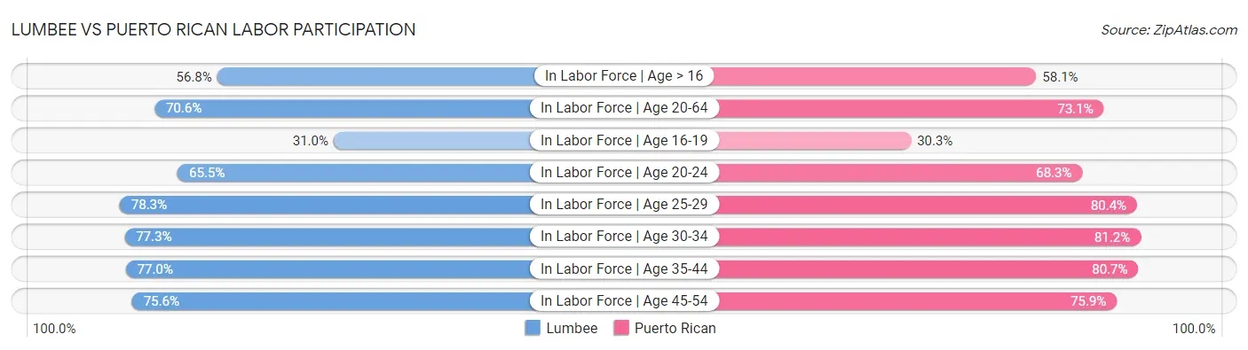 Lumbee vs Puerto Rican Labor Participation