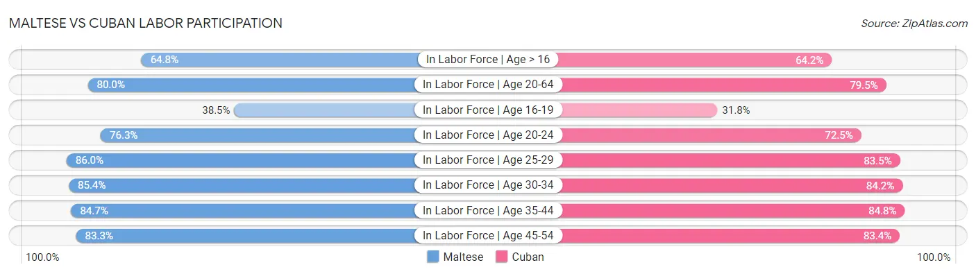 Maltese vs Cuban Labor Participation