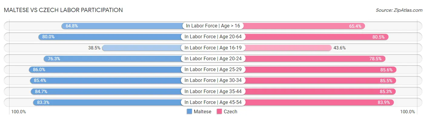 Maltese vs Czech Labor Participation