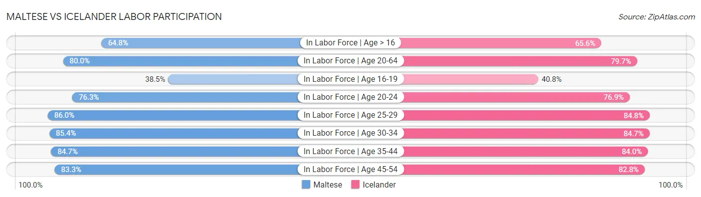 Maltese vs Icelander Labor Participation