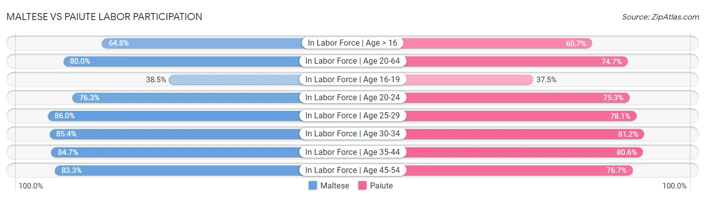 Maltese vs Paiute Labor Participation
