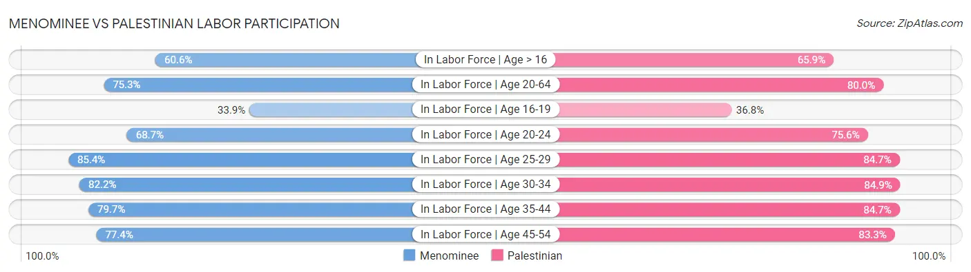 Menominee vs Palestinian Labor Participation