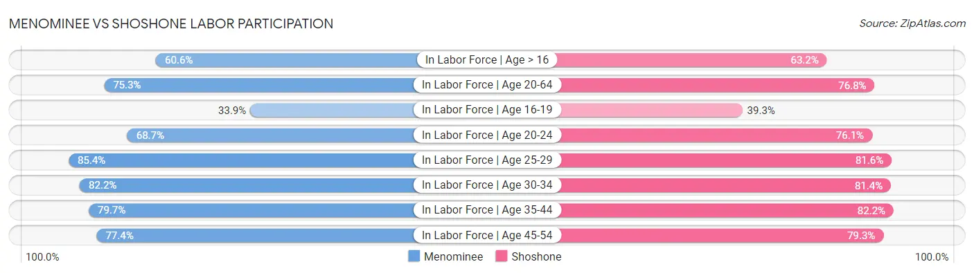 Menominee vs Shoshone Labor Participation