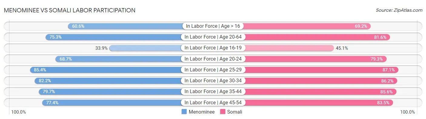 Menominee vs Somali Labor Participation