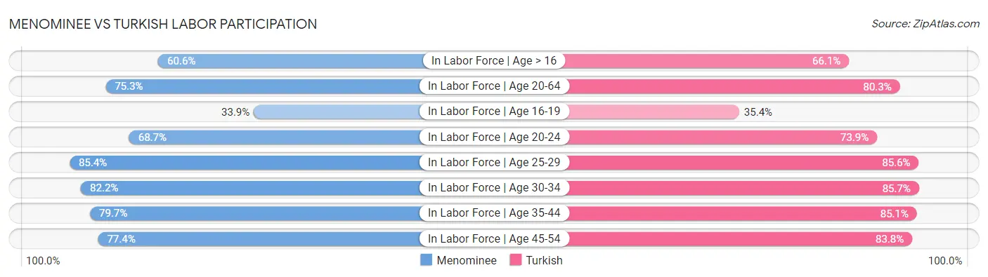 Menominee vs Turkish Labor Participation