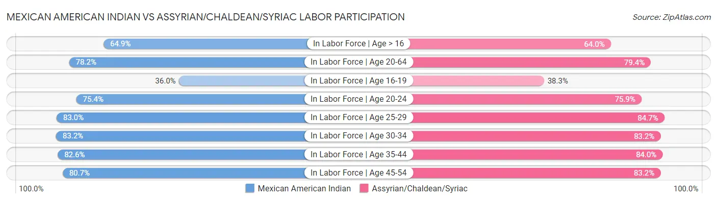 Mexican American Indian vs Assyrian/Chaldean/Syriac Labor Participation
