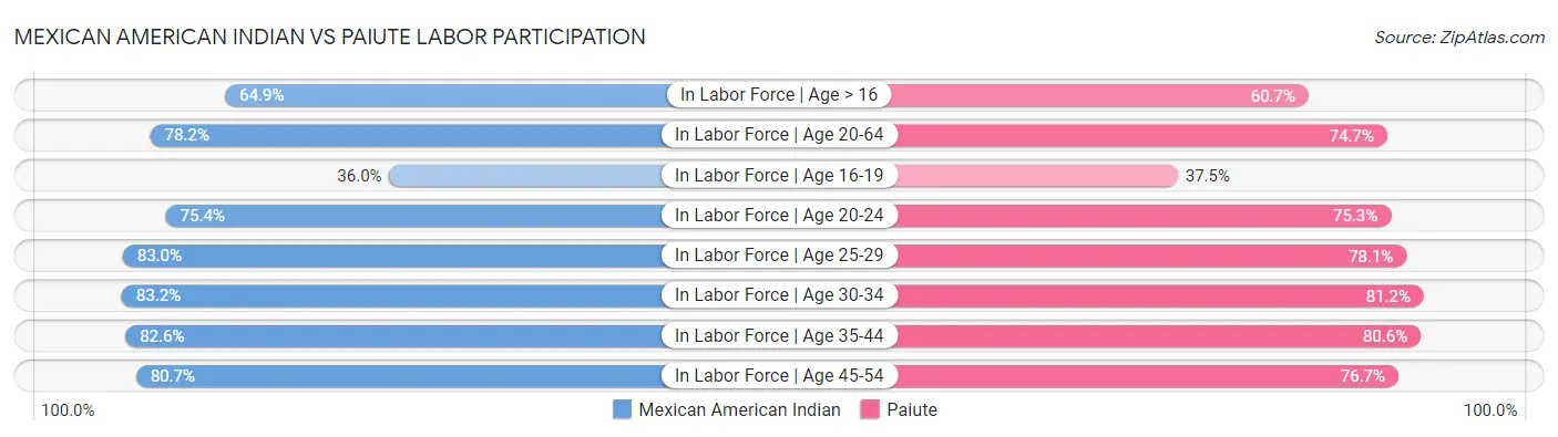 Mexican American Indian vs Paiute Labor Participation