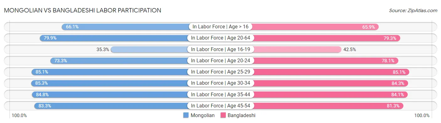 Mongolian vs Bangladeshi Labor Participation