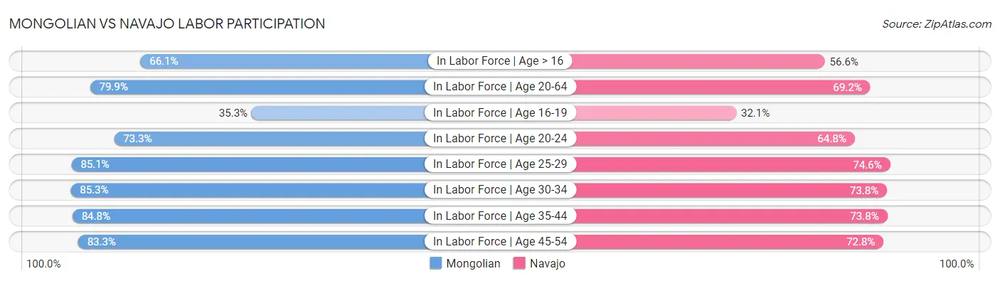 Mongolian vs Navajo Labor Participation