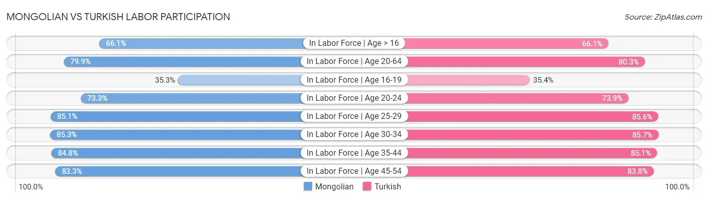 Mongolian vs Turkish Labor Participation