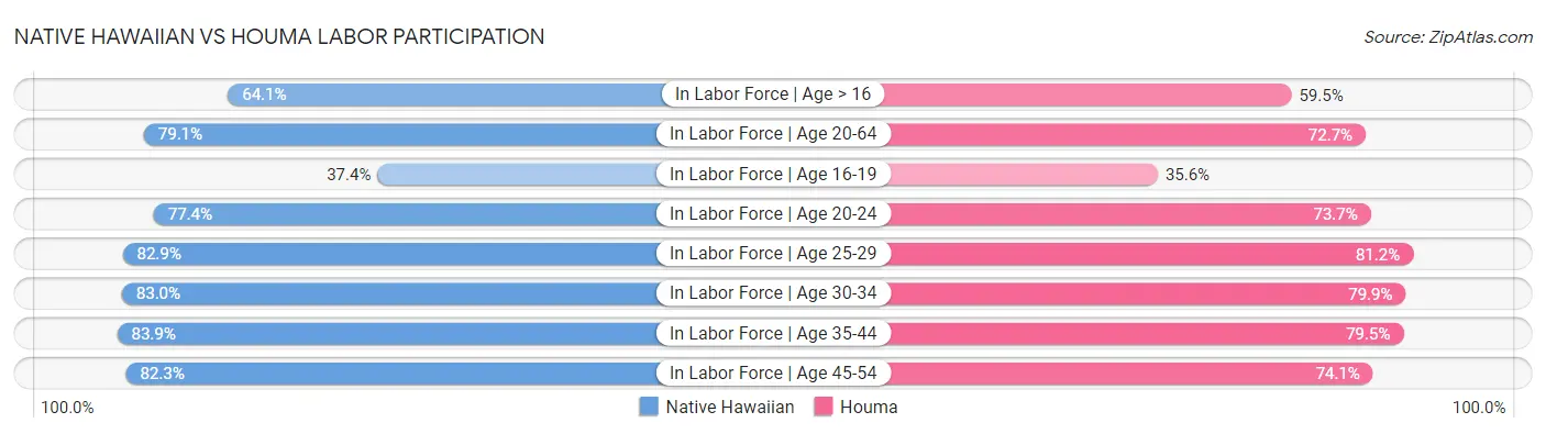 Native Hawaiian vs Houma Labor Participation