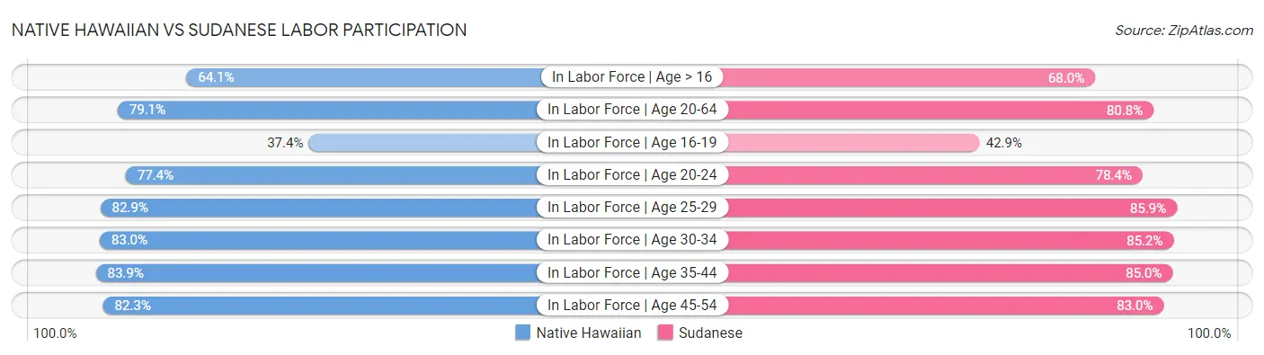 Native Hawaiian vs Sudanese Labor Participation
