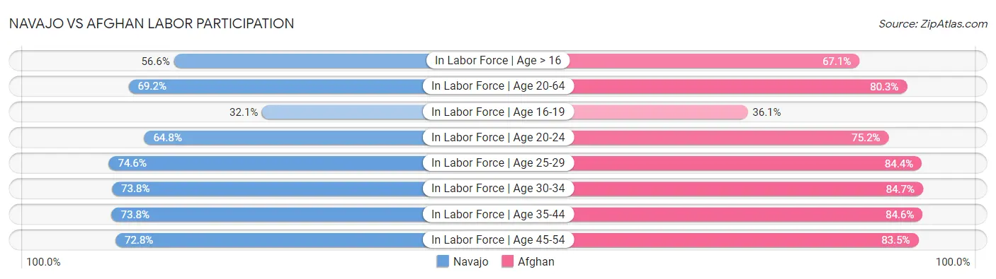 Navajo vs Afghan Labor Participation