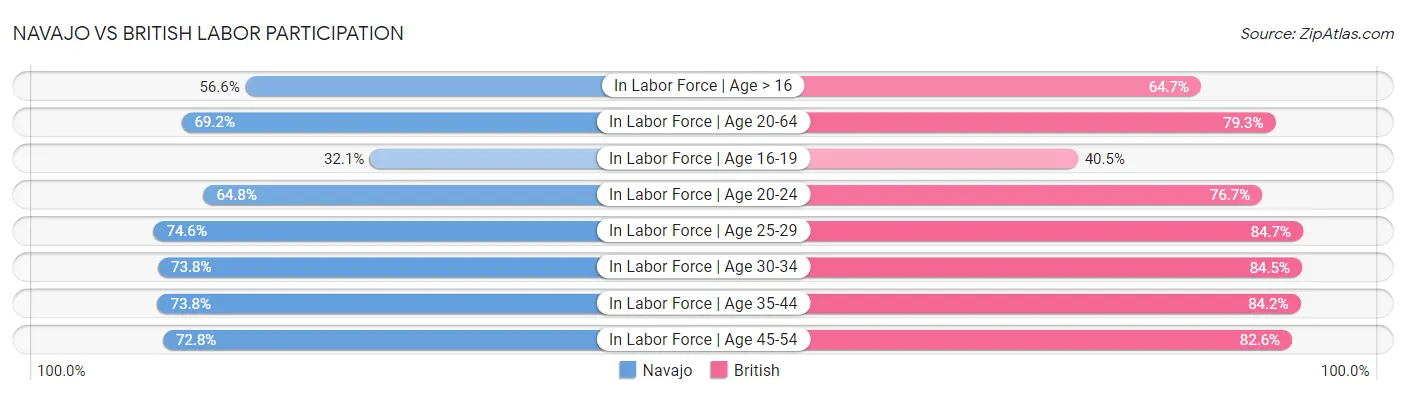 Navajo vs British Labor Participation