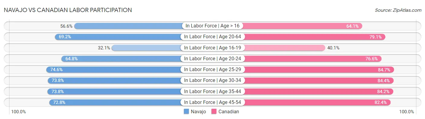 Navajo vs Canadian Labor Participation
