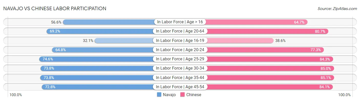 Navajo vs Chinese Labor Participation