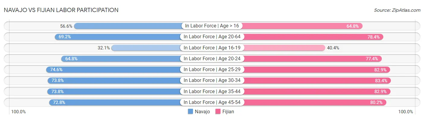 Navajo vs Fijian Labor Participation