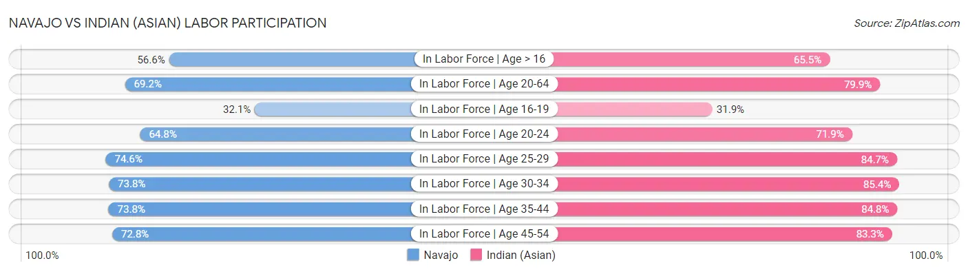 Navajo vs Indian (Asian) Labor Participation