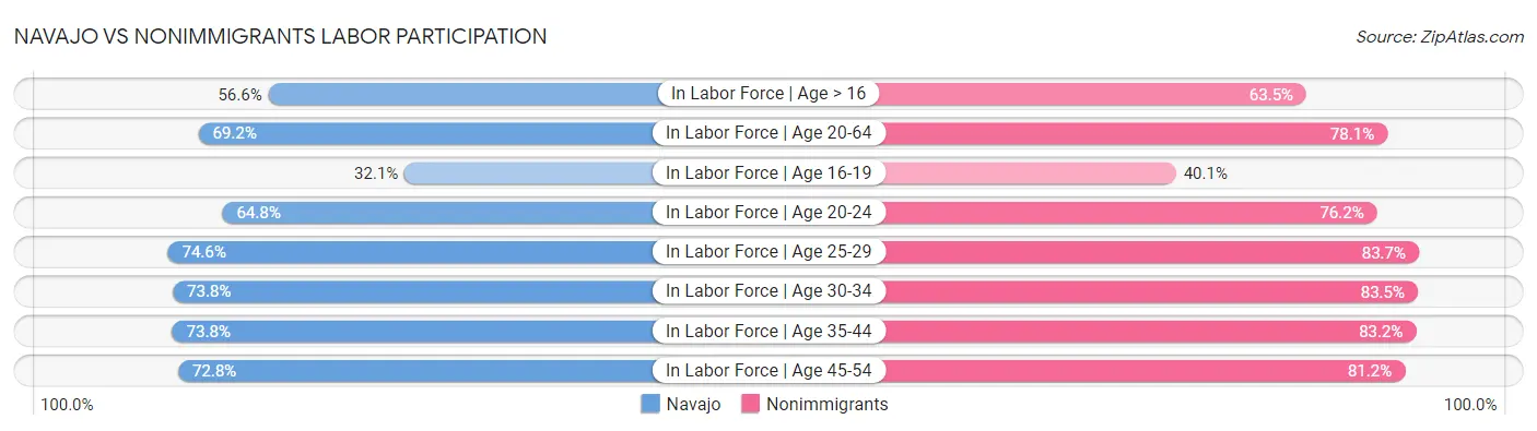 Navajo vs Nonimmigrants Labor Participation