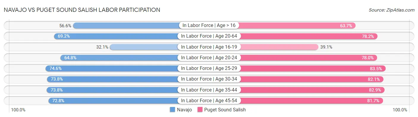 Navajo vs Puget Sound Salish Labor Participation