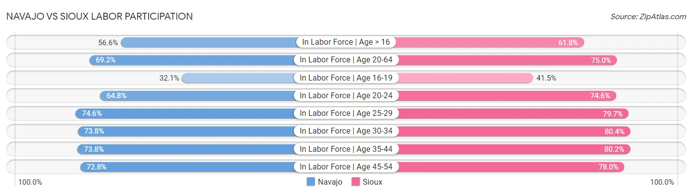 Navajo vs Sioux Labor Participation