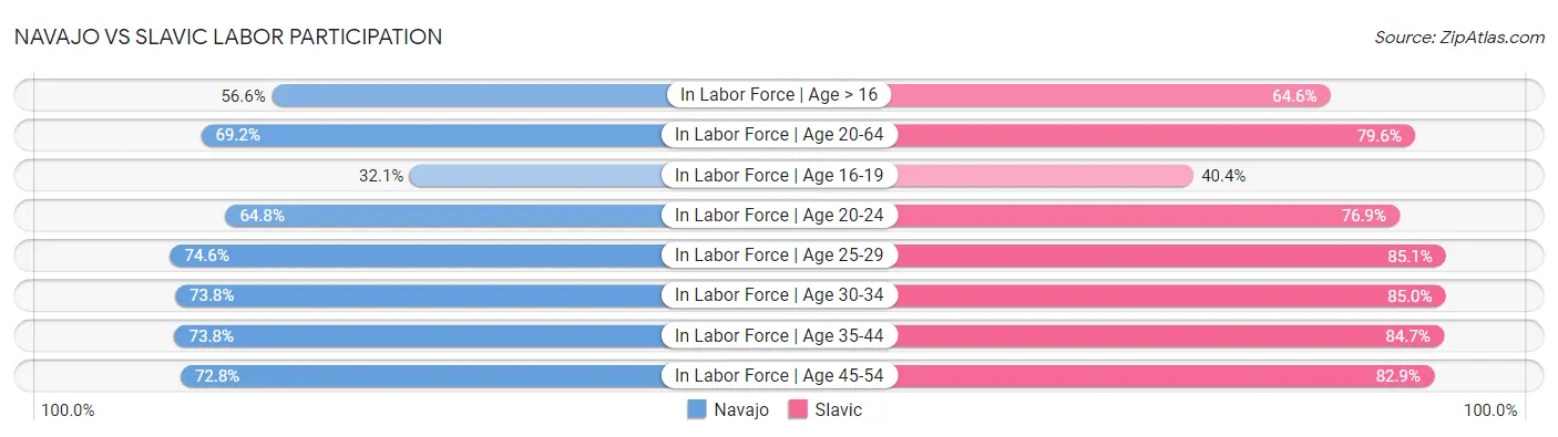 Navajo vs Slavic Labor Participation