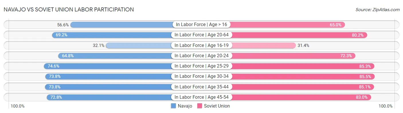 Navajo vs Soviet Union Labor Participation