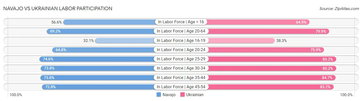 Navajo vs Ukrainian Labor Participation