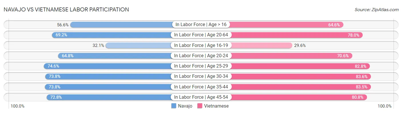 Navajo vs Vietnamese Labor Participation