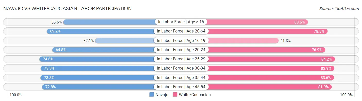 Navajo vs White/Caucasian Labor Participation