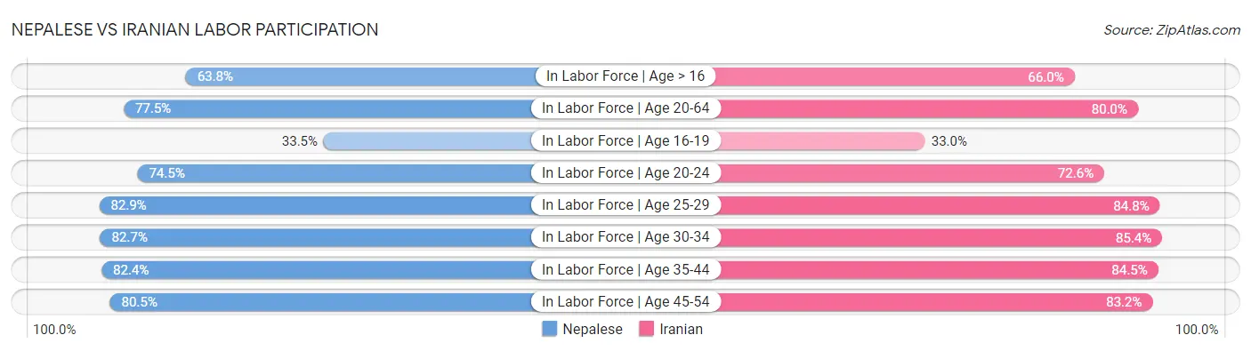 Nepalese vs Iranian Labor Participation