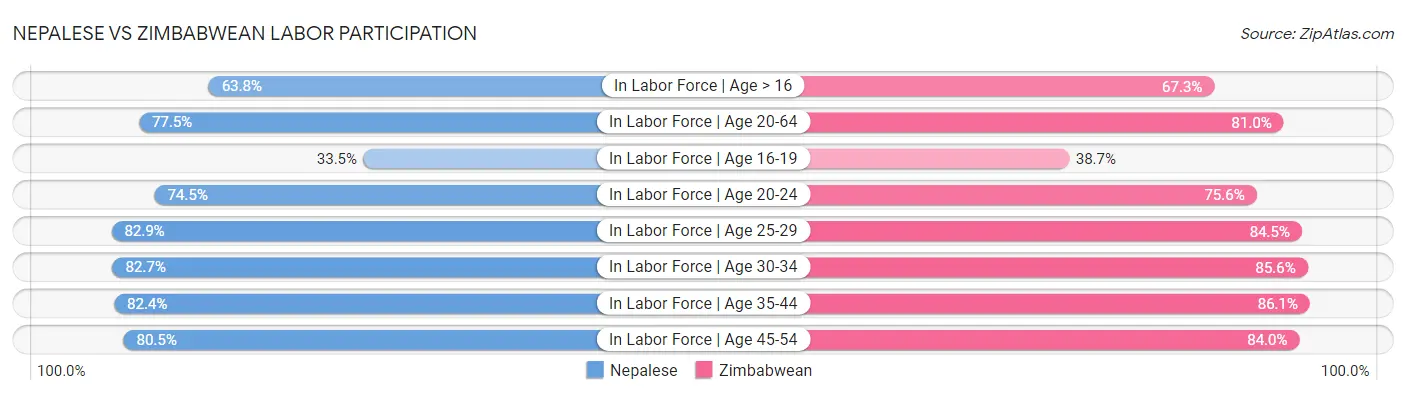 Nepalese vs Zimbabwean Labor Participation